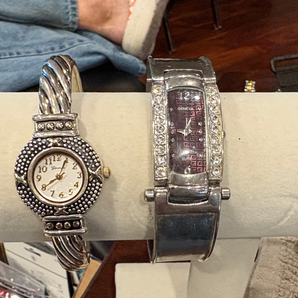 Geneva Silver Watch With Deep Purple Dial